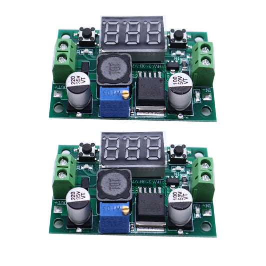 2PCS LM2596 Green Board Double Button 2PACK LM2596 Buck Converter Step Down Adjustable Voltage Regulator DC 4-40V to 1.25-37V Buck Converter with LED…