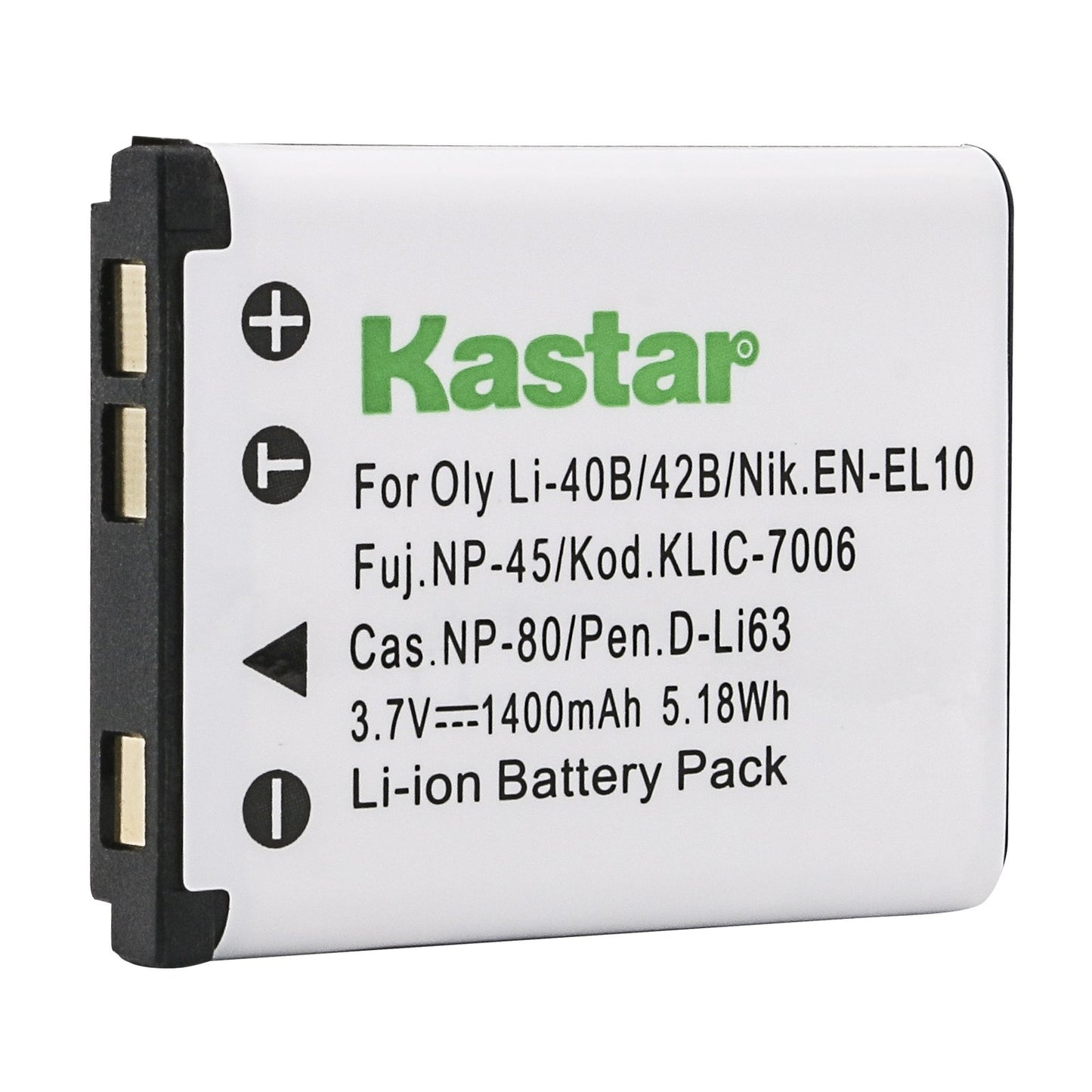 Kastar Digital Camera Replacement Lithium-Ion Battery Compatible with Fuji NP-45, Kodak KLIC-7006, EN-EL10, Pentax D-LI63, D-Li108, Olympus LI-40B