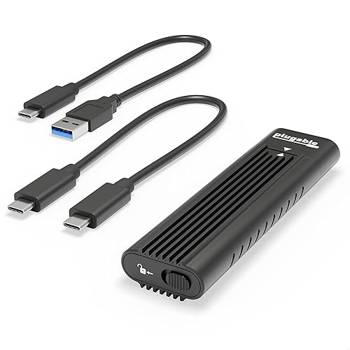 Plugable M.2 NVMe SSD Enclosure; Tool-Free & Driverless, USB 3 Type-C, Including Thunderbolt and USB4, at 10Gbps. for M.2 NVMe SSDs 2230 to 2280 PCIe