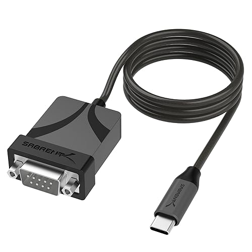 SABRENT USB-C to DB9 Serial RS-232 Adapter Cable 3FT, Prolific PL2303GS Chipset, USB 2.0, 1bps-12Mbps Baud Rate, for POS Terminals, Modems, GPS