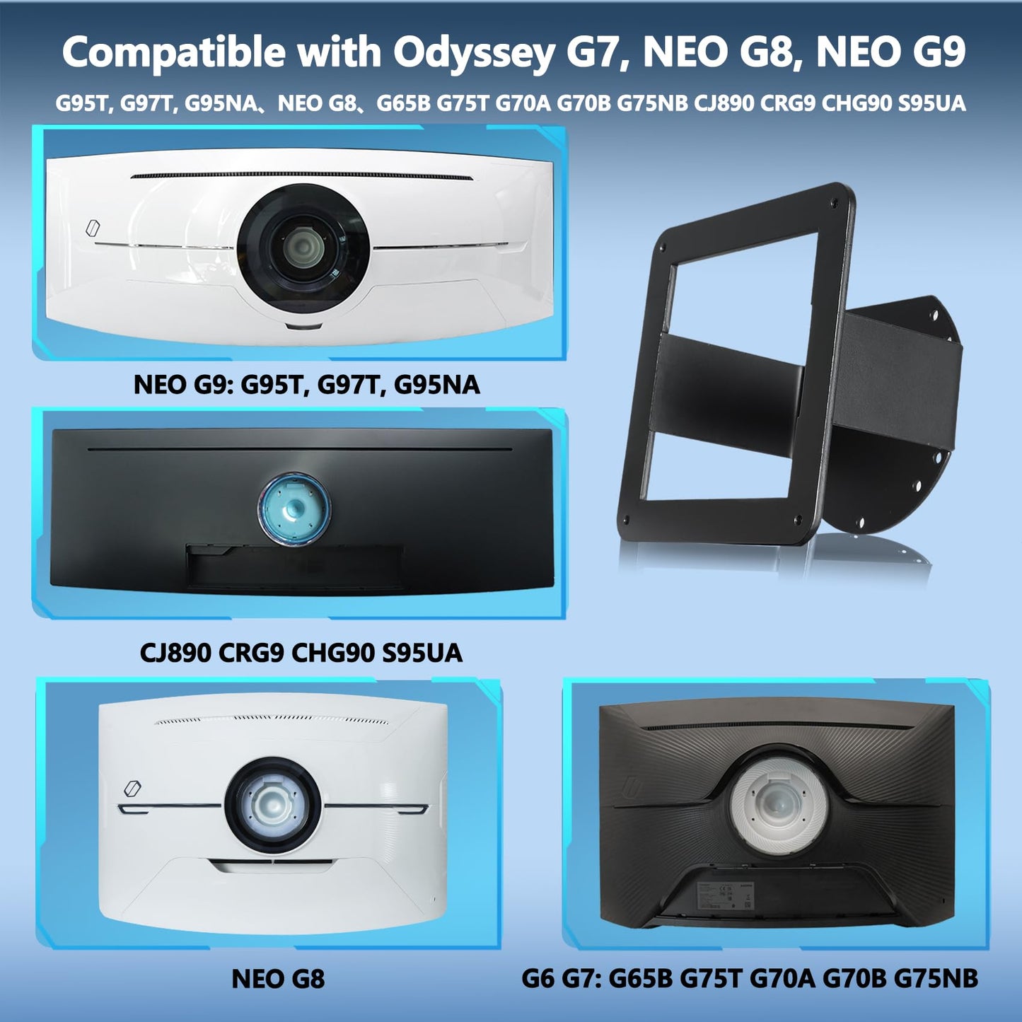 Odyssey G7 G8 G9 Vesa Mount Adapter Compatible with Samsung Odyssey NEO G7 G8 G9 Series G65B G75T G77T G70A G70B G75NB CJ890 CRG9 CHG70 CHG90 S95UA