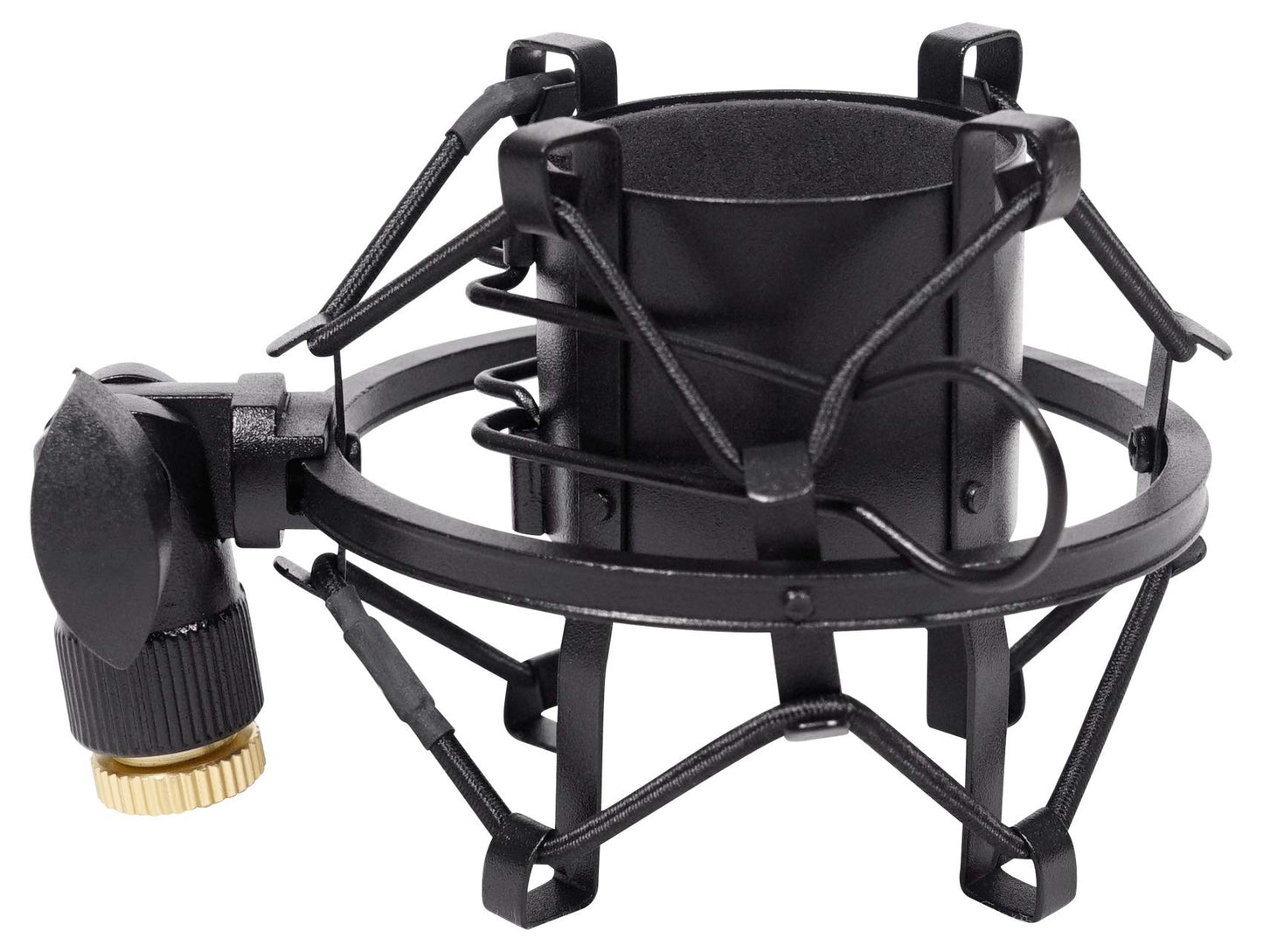 Rockville RockShock Black Metal Shock Mount with Foam Insert for Studio Condenser Microphones, Fits 43mm-48mm Mics, 5/8" Thread with 3/8" Adapter
