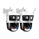 Defender AI Powered 3K+ Guard WiFi Tri-Lens PTZ Plug-in Power Outdoor Security Camera, 3-in-1, 360°, 8X Zoom, Human/Vehicle AI Detection, Blue/Red