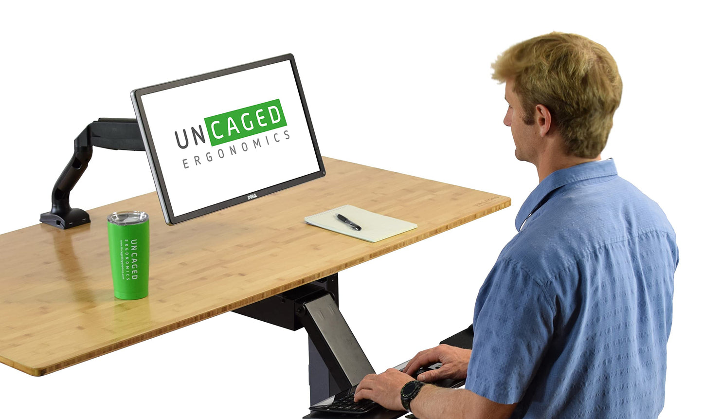 Single Monitor Arm Desk Mount, Computer Monitor Arm Mount w/2 USB Ports Adjustable Height Single Riser, Universal Clamp, Computer Riser, Work from
