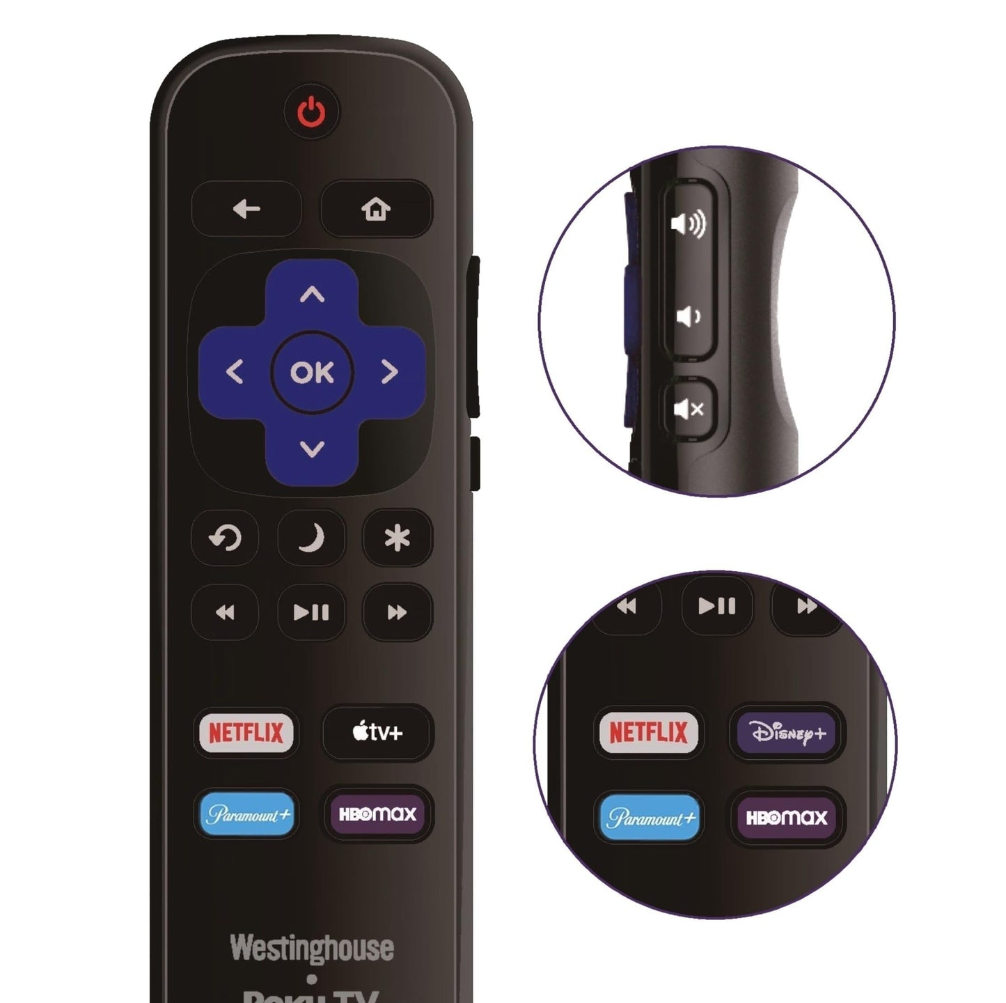 Replacement Remote Control Compatible with All Westinghouse Roku TV Smart TVs ?Not for Roku Stick and Roku Box?(Netflix/Apple TV+ / Paramount+ / HBO