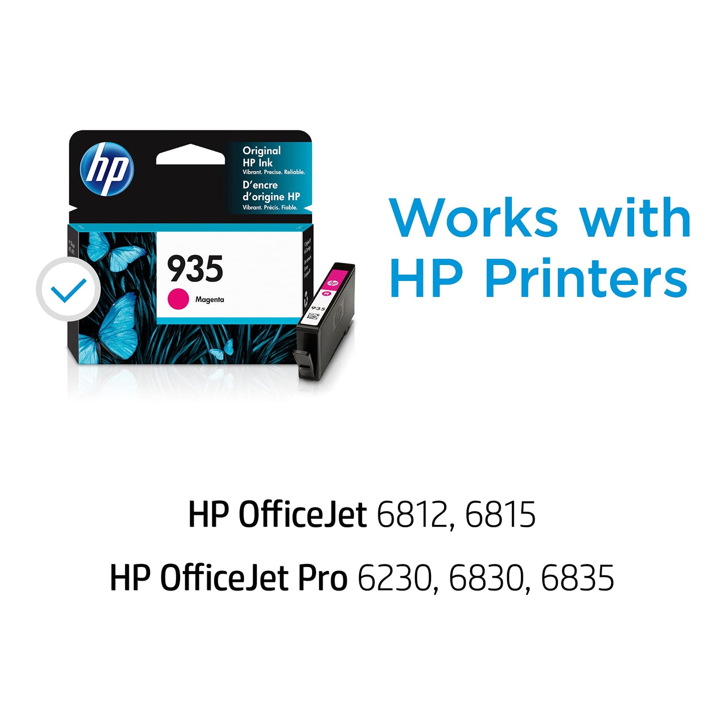 HP Original 935 Magenta Ink Cartridge | Works OfficeJet 6810; OfficeJet Pro 6230, 6830 Series | C2P21AN