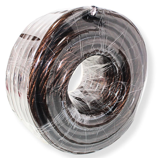 50Ft Pre Cut 0 Ga Black and Red CCA Power/Ground Wire Coil for Car Audio Systems (Black)