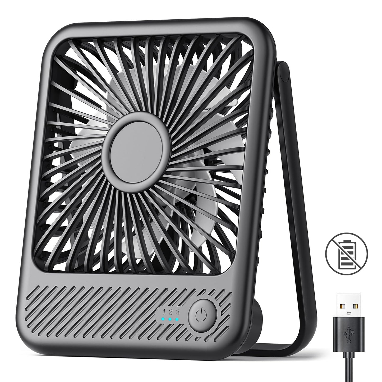 Koonie USB Desk Fan, Strong Wind Ultra Quiet Small Mini Fan