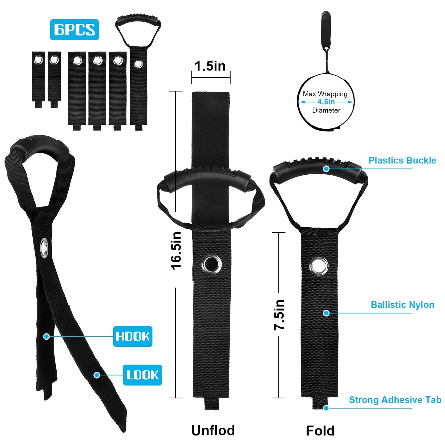 Christmas Gifts Stocking Stuffers for Men - 6 Pack Heavy-Duty Storage Straps Gifts for Men Dad Him Boyfriend Cable Straps for RV Accessories Extension