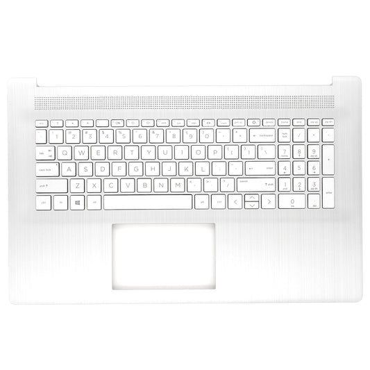 Jxjslp Replacement Upper Case Palmrest for HP 17-CN 17-CP 17T-CN 17Z-CP 17-cn0023dx 17-cn0273st 17.3'' Series Laptop Non-Backlit Keyboard Assembly Top