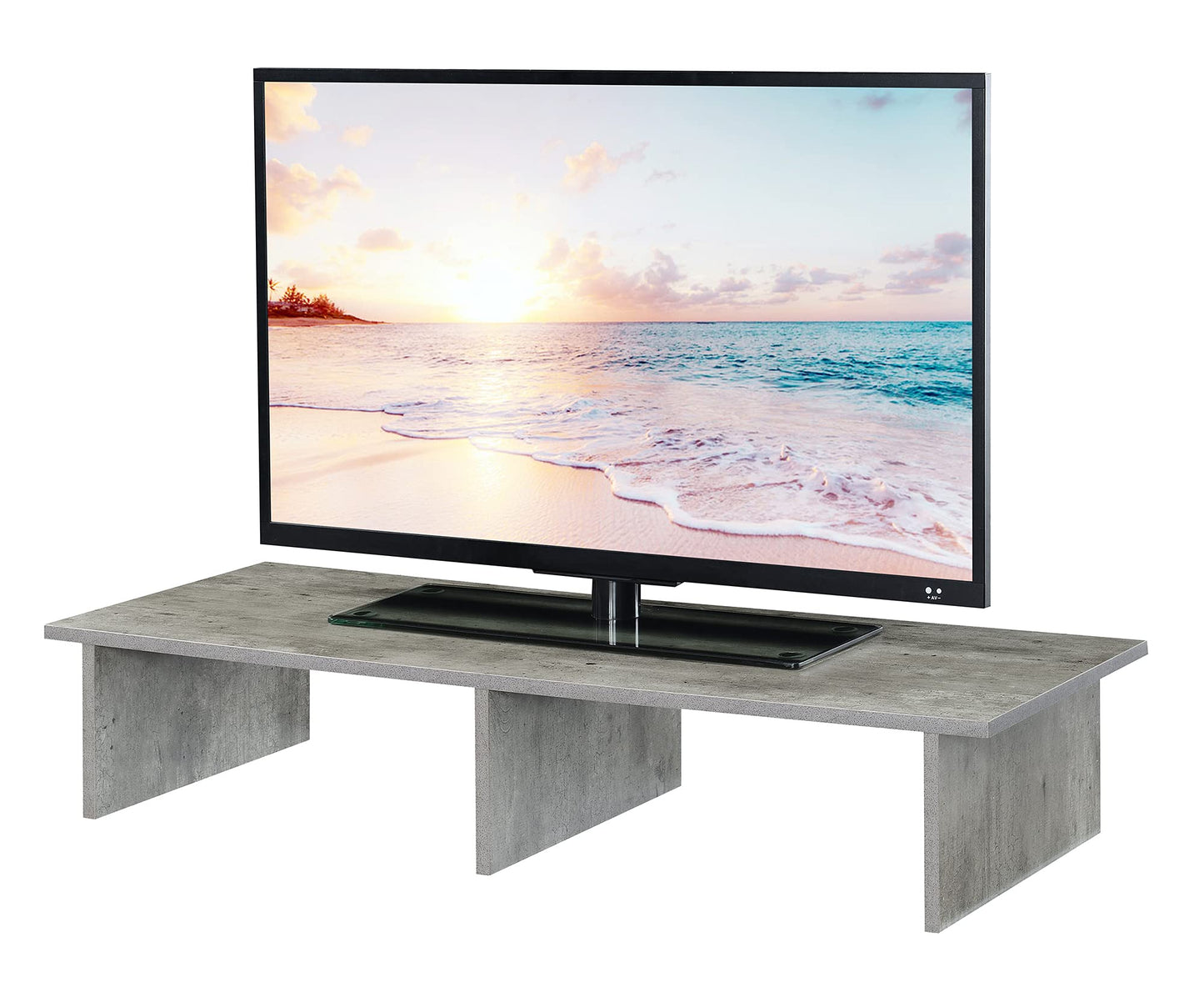 Convenience Concepts Designs2Go Wide TV Riser 42", for TVs up to 46" - Contemporary TV or Computer Riser for Living Room, Modern Office, Den, Faux