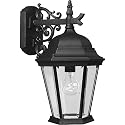 Progress Lighting Welbourne Collection 1-Light Clear Beveled Glass Traditional Outdoor Medium Wall Lantern Light Textured Black