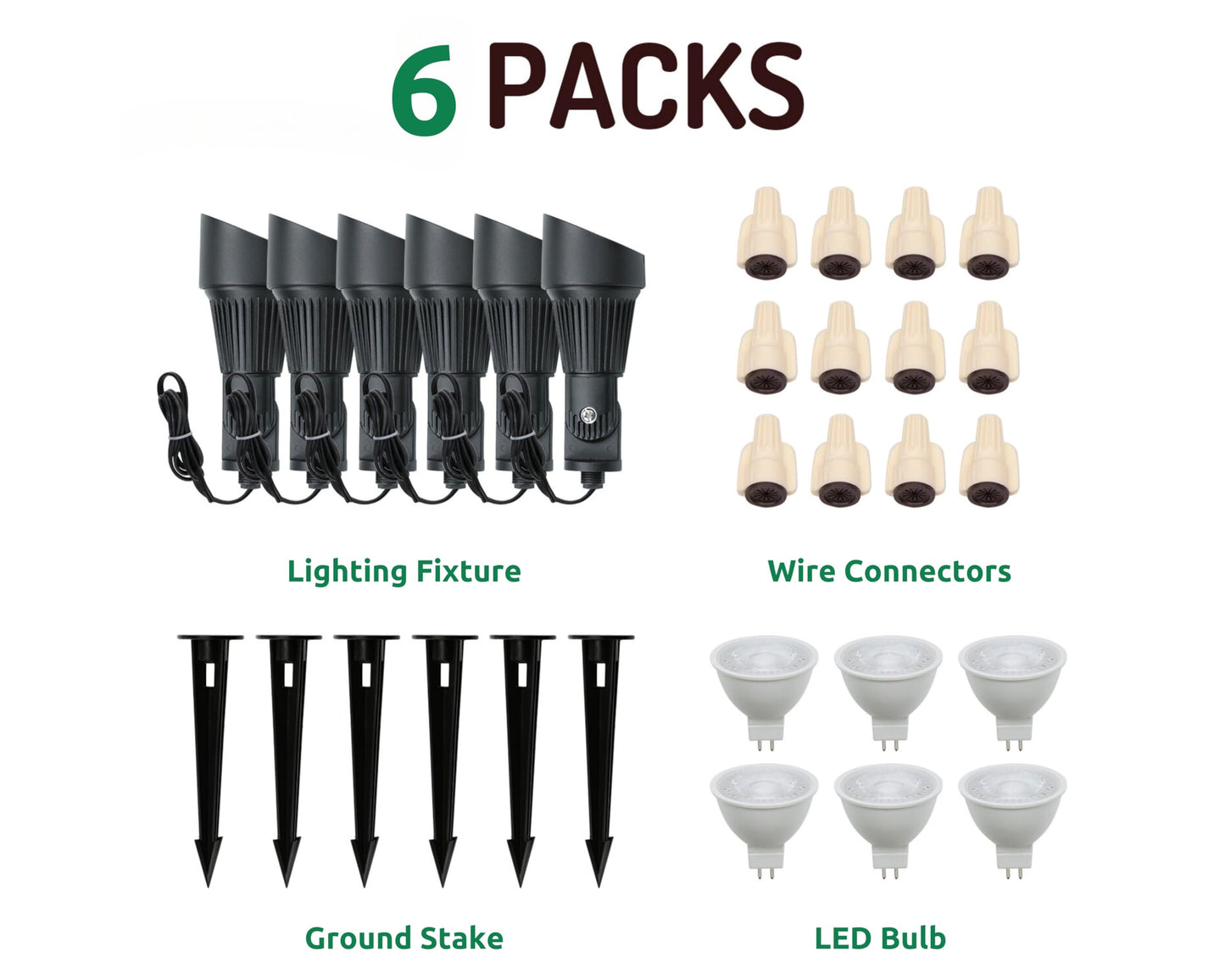 Lumina Lighting® 4W Landscape Lighting 12V Landscape Lights Low Voltage Landscape Spotlights Warm White Waterproof Outdoor Replaceable LED Bulb