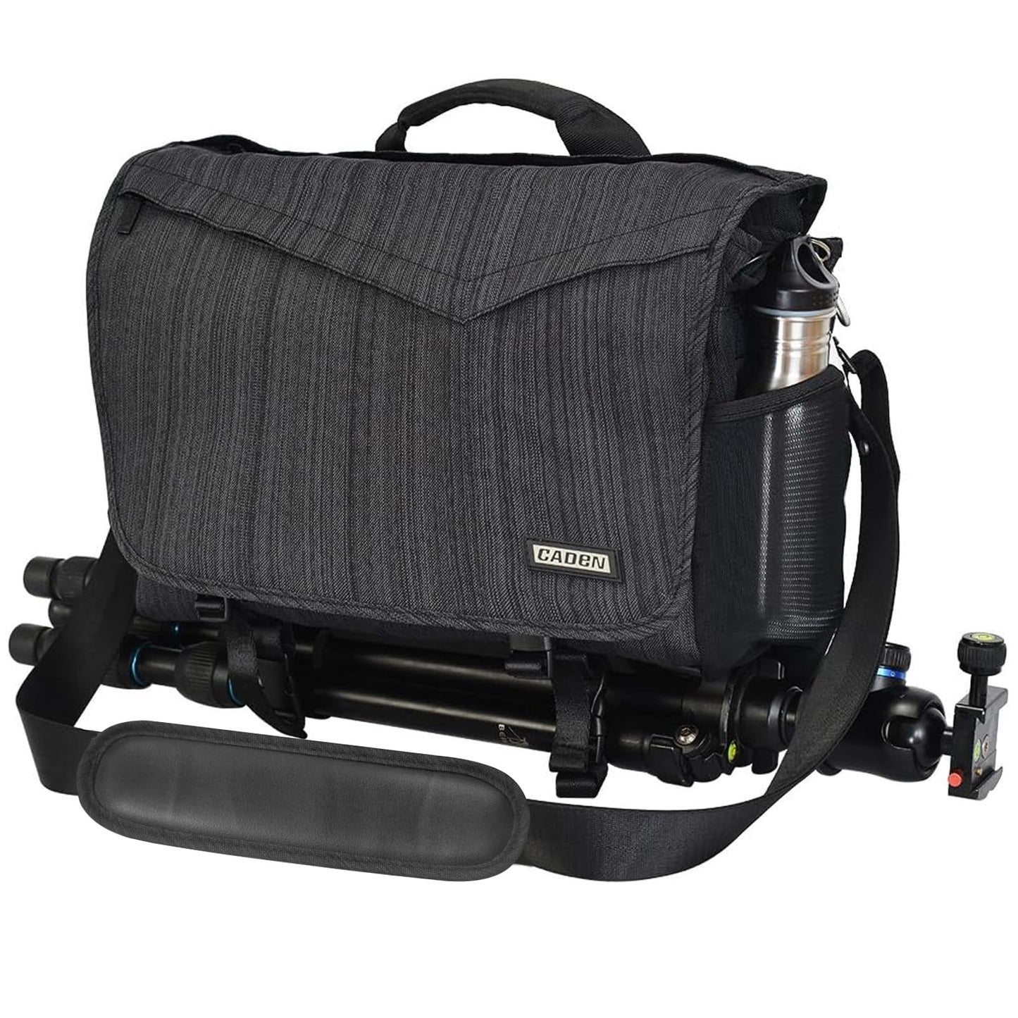 CADeN Camera Bag Case Shoulder Messenger Photography Bag with Laptop Compartment 14", Tripod Holder, Compatible for Nikon, Canon, Sony, DSLR SLR