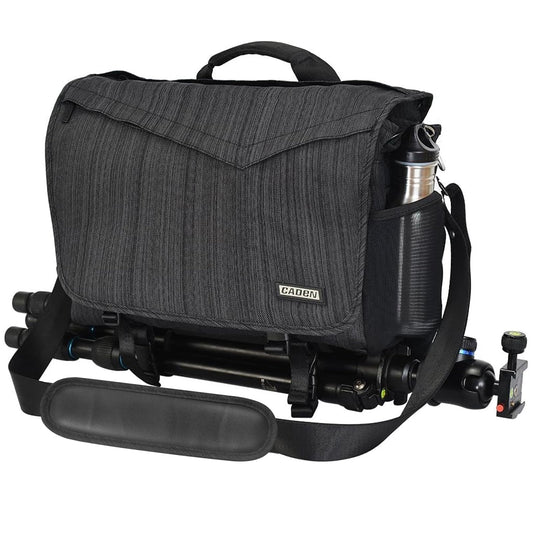 CADeN Camera Bag Case Shoulder Messenger Photography Bag with Laptop Compartment 14", Tripod Holder, Compatible for Nikon, Canon, Sony, DSLR SLR