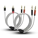 HOSONGIN RCA to Banana Plug Speaker Cable 3.3 Feet -2 Pack, Gold-Plated Dual-Shielding Hi-Fi Stereo Cable for Home