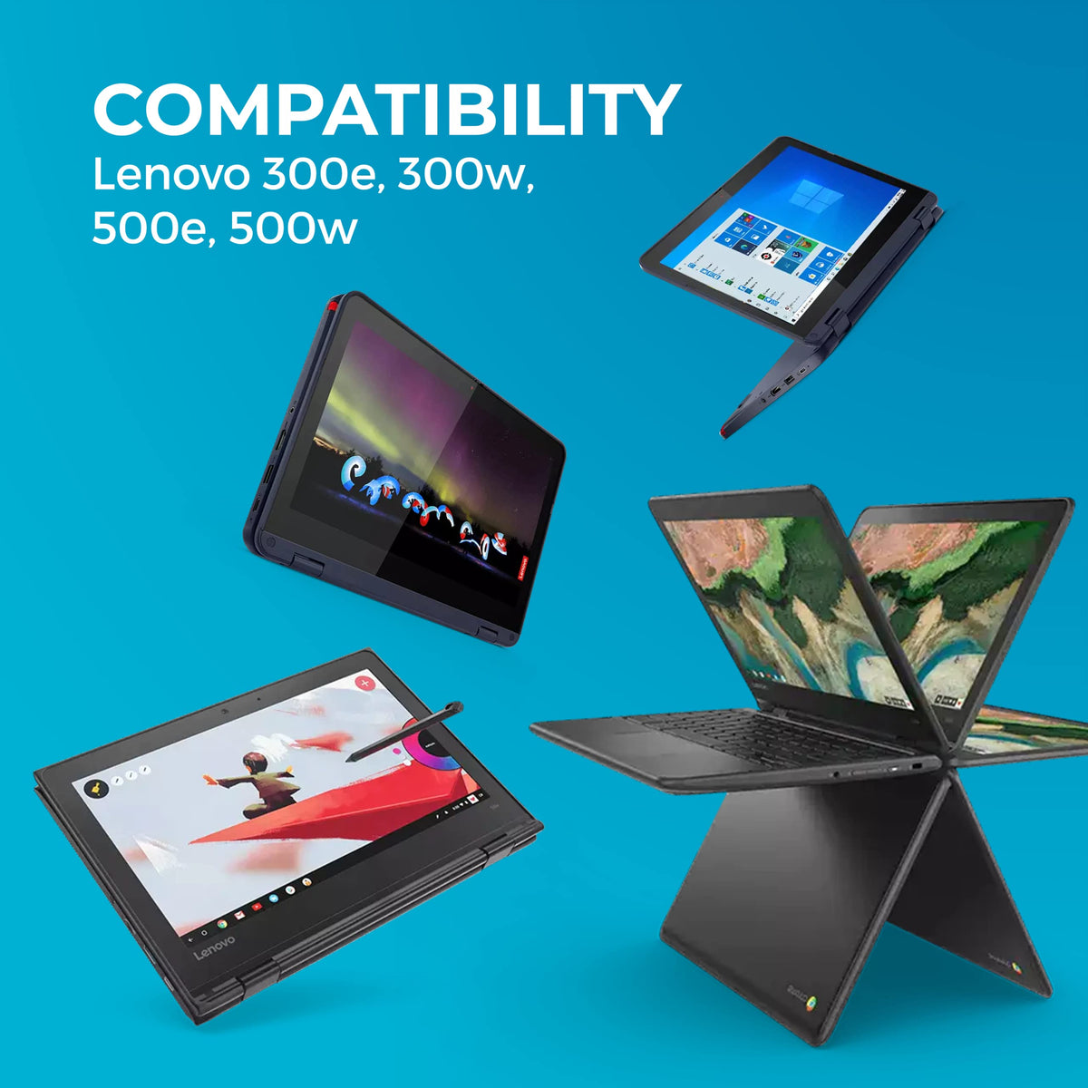 Gumdrop DropTech Case Lenovo 300e/300w/500e/500w Gen 3 & 500e G4 (2-in-1)