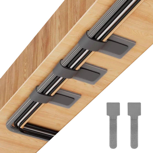 Strong Hold Self-Adhesive Cable Management Under Desk - 40 PCS Cord Organizers, Adjustable Hook and Loop Cable Ties, Reusable Cord Holder, Cable Hider