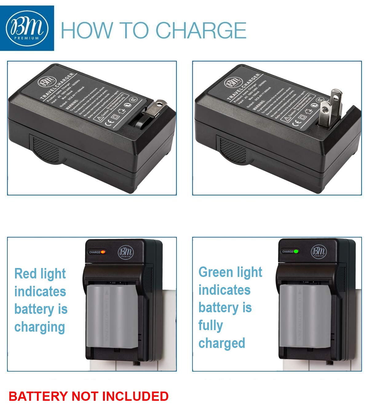 BM Premium CGA-S006, CGA-S006E Battery Charger for Panasonic Lumix DMC-FZ7, DMC-FZ8, DMC-FZ18, DMC-FZ28, DMC-FZ30, DMC-FZ35, DMC-FZ38, DMC-FZ50