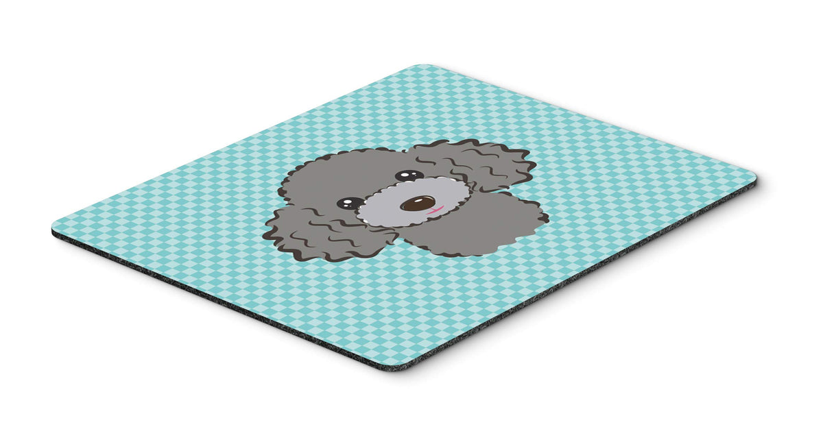 Caroline's Treasures BB1197MP Checkerboard Blue Silver Gray Poodle Mouse Pad, Hot Pad or Trivet for Home Office Gaming Working Computers Laptop Mouse