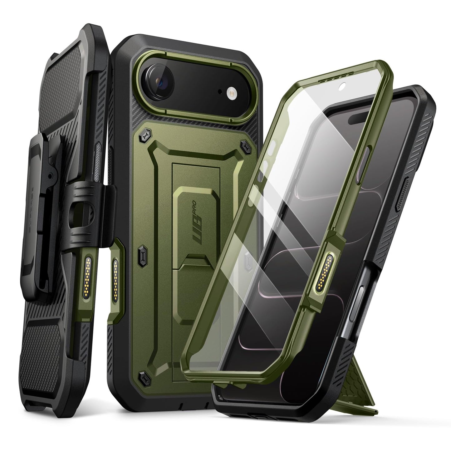 SUPCASE for iPhone Air Case with Camera Control Button (Unicorn Beetle Pro), [Built-in Kickstand & Screen Protector] [Military-Grade Protection] Heavy