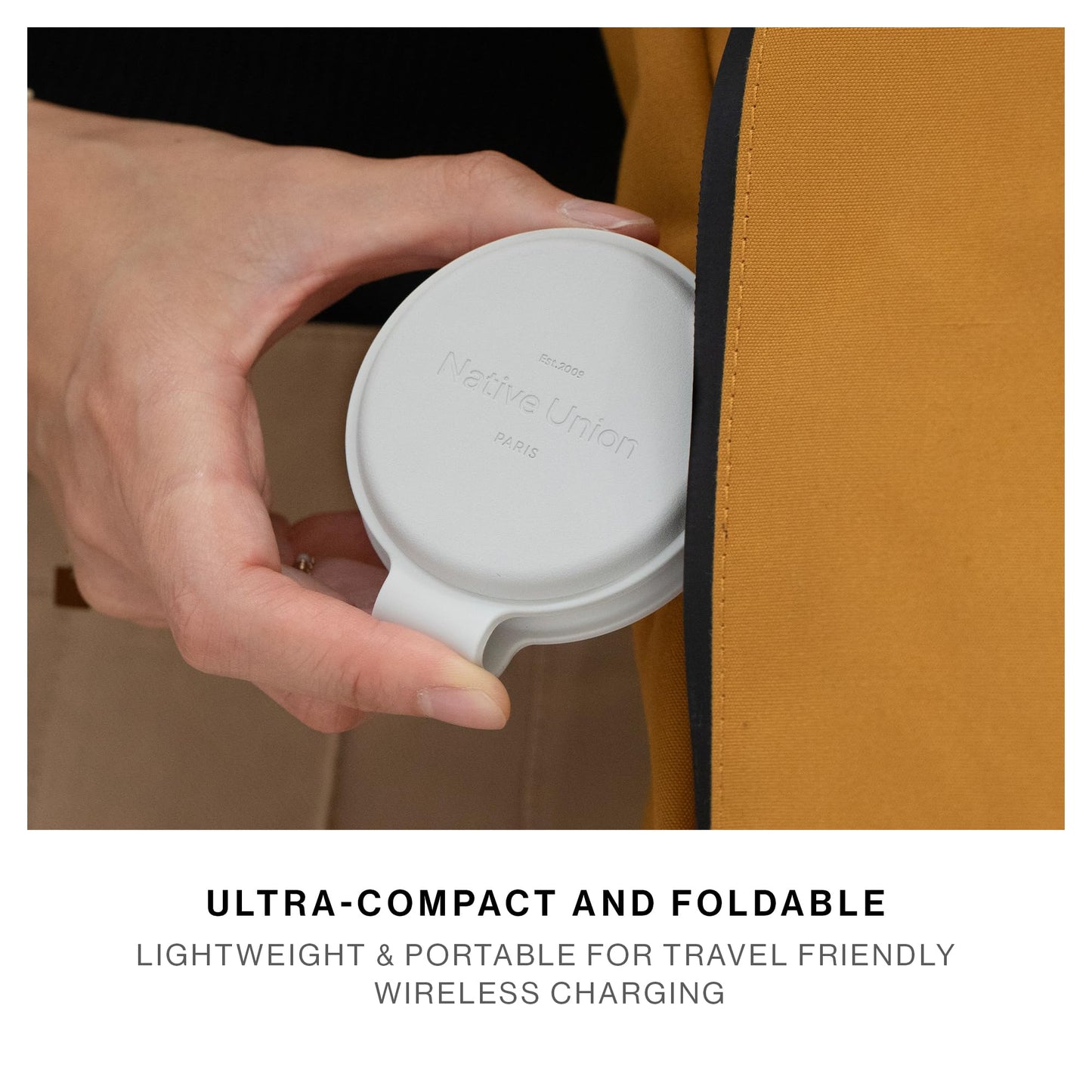 Native Union Voyage 2-in-1 Magnetic Wireless Charger - Foldable Travel Charging Station for iPhone Air, 17, AirPod, Apple Watch & More - Qi2 Certified