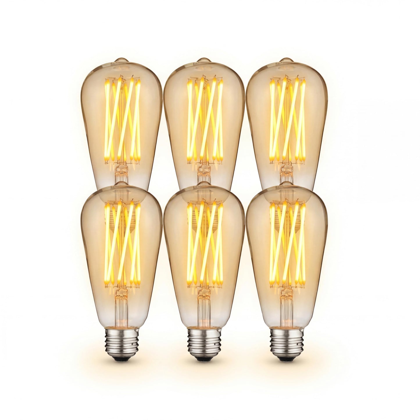 Sunlite LED ST19 Filament Style Edison Light Bulb 8.5 Watts (60W Equivalent), 880 Lumens, Medium Base (E26), Dimmable, ETL Listed, 2700K Soft White, 6