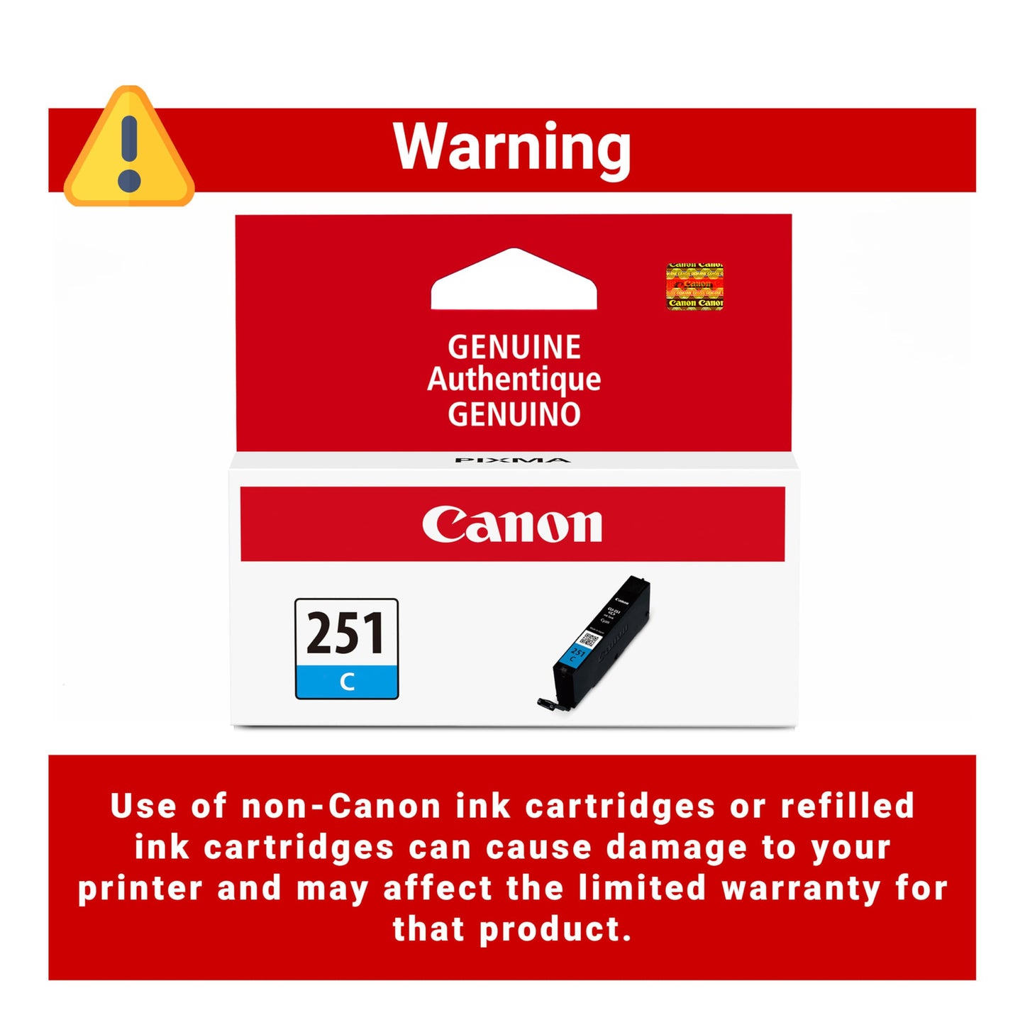 Canon CLI-251 Genuine Cyan Ink Tank, Compatible with MG6320, IP7220 & MG5420, MX922, MG5520, MG6420, MG7120, iX6820, iP8720, MG7520, MG6620,