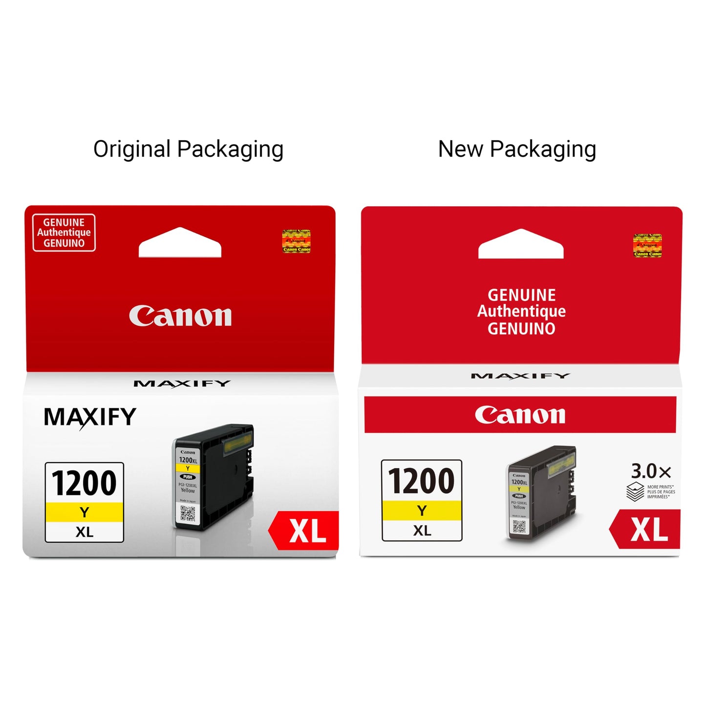 Canon PGI-1200XL Genuine Yellow Ink Tank, Compatible with MB2120, MB2720, B2020, and MB2320 (Optional) Printers