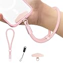 Kaptron Adjustable Phone Wrist Strap - Universal Cell Phone Lanyard Wrist Strap with Lanyard Patches (Pink)