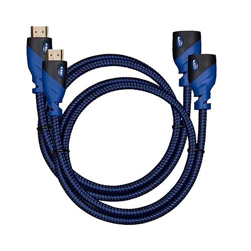 HDMI Extender - Male to Female Extension Cable - 3 Feet (2-Pack) High-Speed HDMI Cable (2.0b) 4k Resolution - Supports: 3D, HD, 2160p, Ethernet, Audio