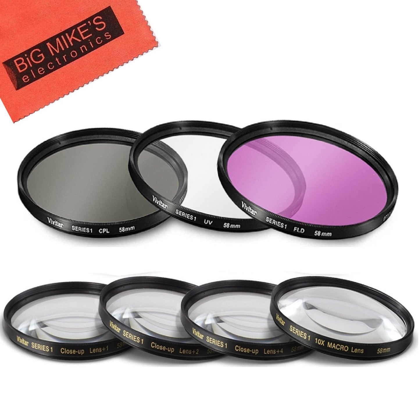 58mm 7PC Filter Set for Fujifilm X-T2, X-T3, X-T10, X-T20 Mirrorless Digital Camera with 18-55mm F2.8-4.0 R LM OIS Lens - Includes 3 PC Filter Kit
