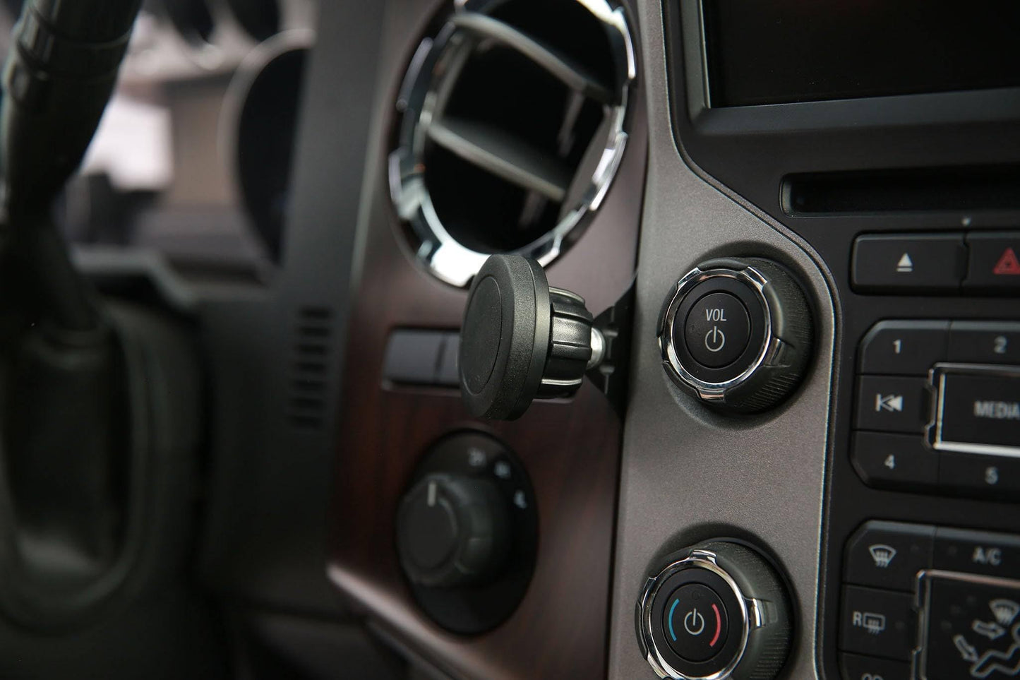 Course Motorsports Direct Fit Phone Mount - Ford F250/F350/F450/F550 (2014-2016) with Navigation - Left or Right - Wireless Charger Compatible