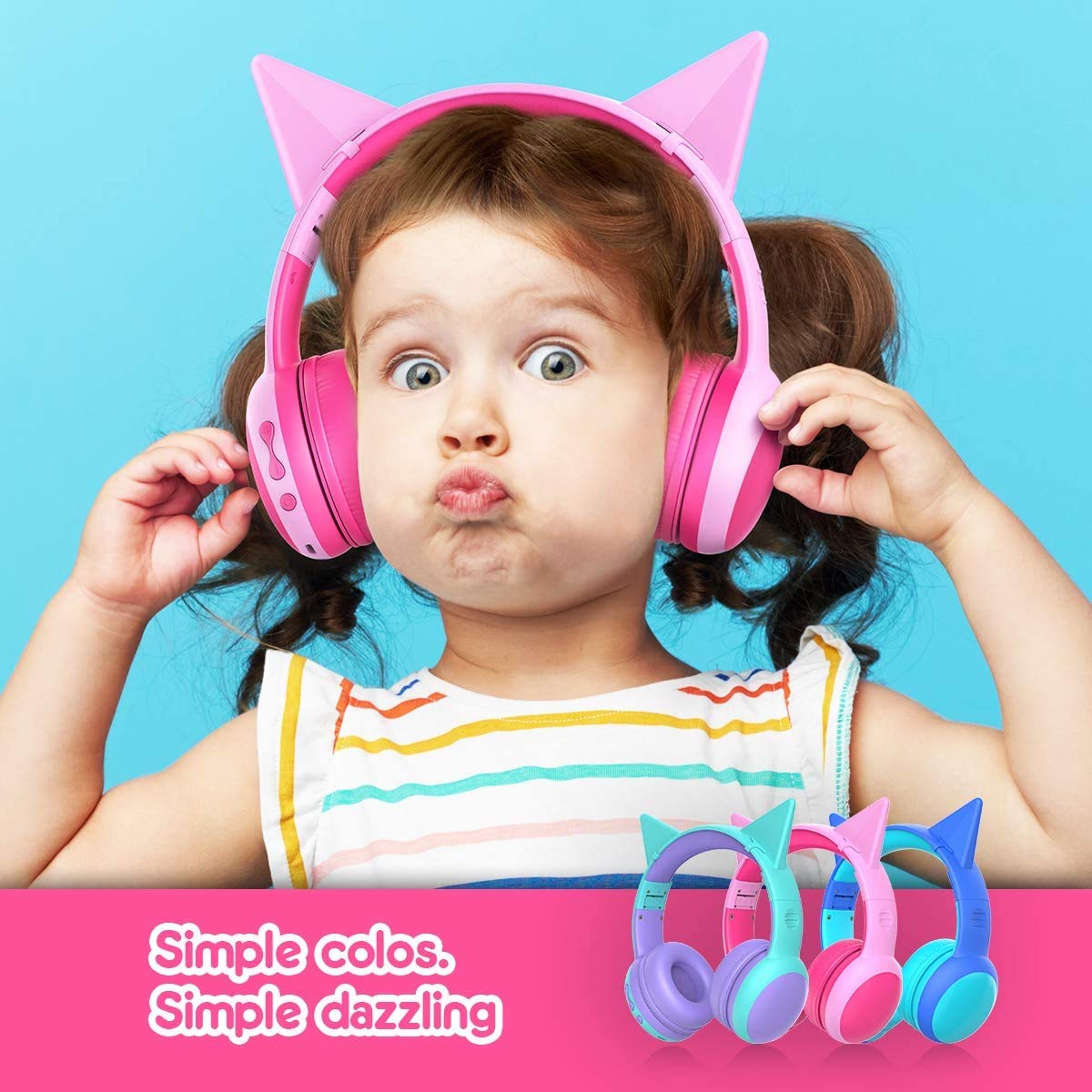 gorsun Kids Bluetooth Headphones, Portable Wireless Headset for Kids, Bluetooth 5.3, Over-Ear Toddler Headphones with Microphone, 85dB Volume Limited