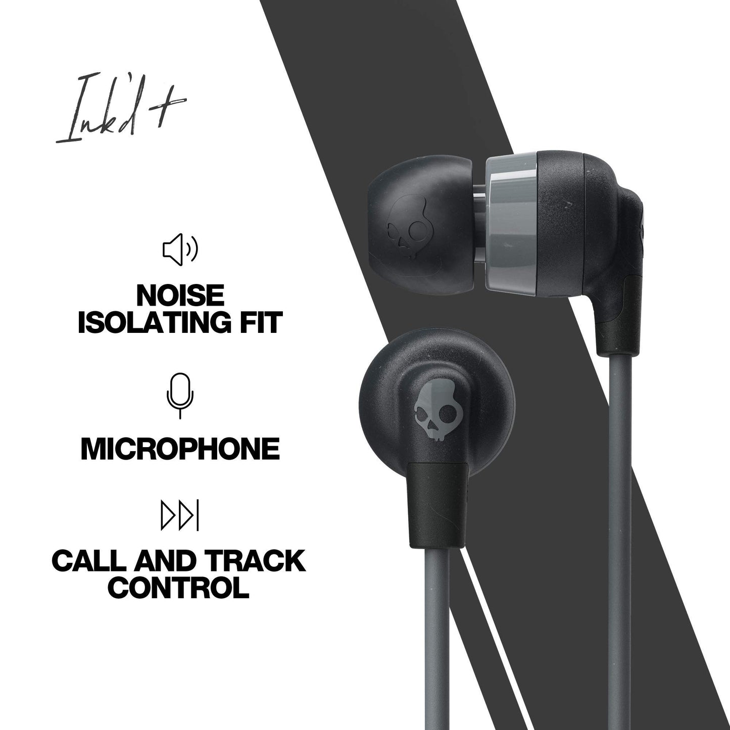 Skullcandy The Original Essential. Skullcandy Ink'D+ Earbuds, Black (S2Imy,M448) (Renewed)