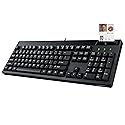 Adesso EasyTouch 130SB Wired Mechanical Keyboard with Red Switches, Built-in Smart Card Reader, Copilot AI Hotkey, 2X Large Print Keycaps, 104 Key