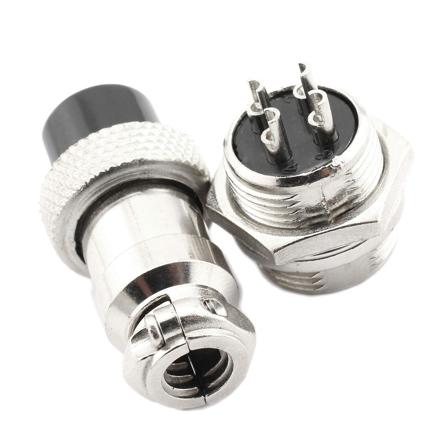 DGZZI GX12 Aviation Connector Plug 5 Pairs 4-Pin 12mm Metal Male Female Panel Connector Socket