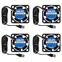 UMLIFE 4pcs USB 5V DC Fan 2510 Small 2 pin Cooling Cooler Computer 25mm X 10mm (25x25x10)