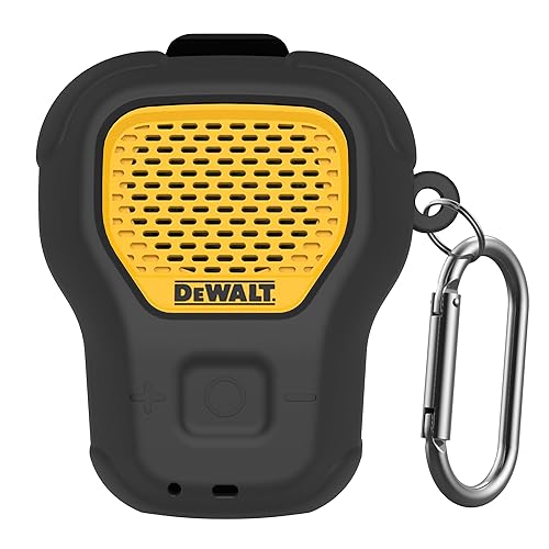 POZCIS Silicone Case for DEWALT Wearable Bluetooth Speaker Case Cover, Small Lightweight Anti-Scratch Portable for Speaker Dewalt Case with Carabiner