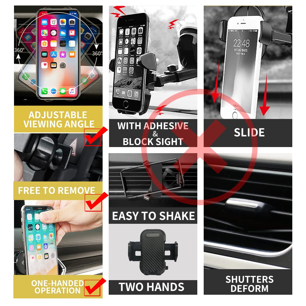 KUCOK Car Phone Holder Mount Magnetic Fit for Toyota Highlander 2014 2015 2016 2017 2018 2019,Custom Fit for Highlander Air Vent Cell Phone Stand