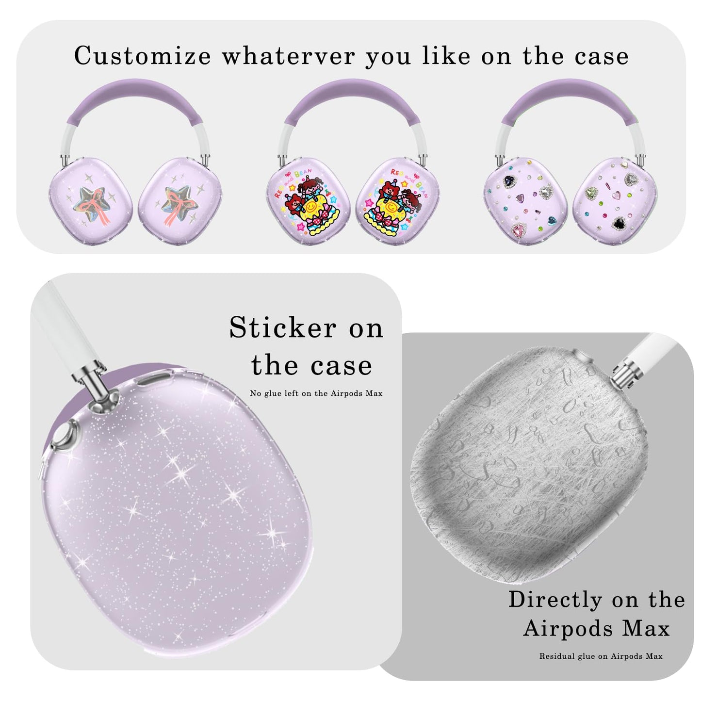 Aiaabq for AirPods Max case Cover,Anti-Scratch Ear Pad Case Cover/Ear Cups Cover/Headband Cover for AirPods Max. Clear Soft TPU and Silicone,Skin