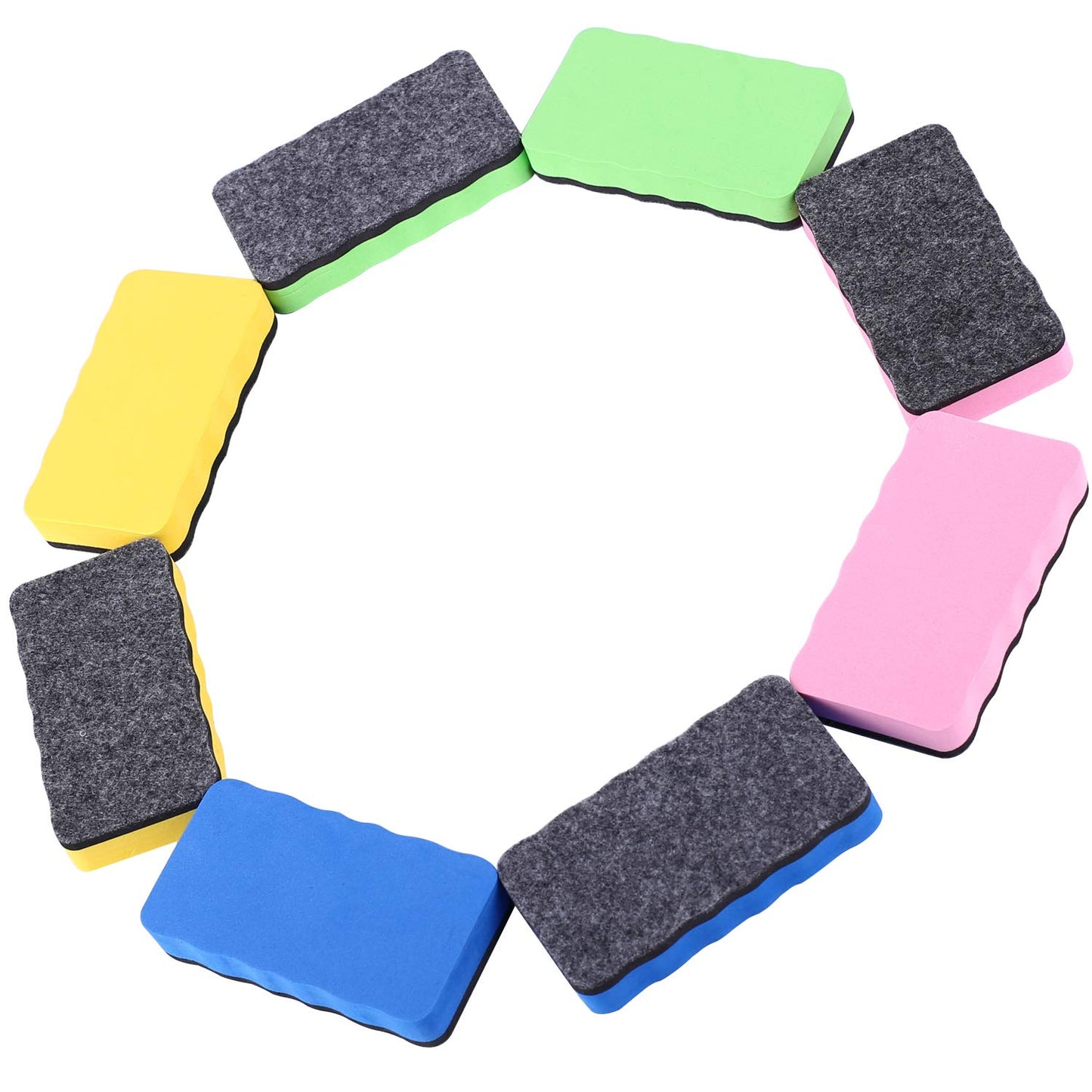 Dry Erase Erasers, 24 Pack Magnetic Whiteboard Eraser Chalkboard Eraser Dry Eraser for Classroom Office and Home (24pcs 4Colours)