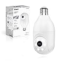 Feit Electric Smart Security Camera Bulb, 2K QHD Resolution, 2-Way Audio, Human Tracking, 350° Pan, Night Vision, Motion Alerts, E26 Base