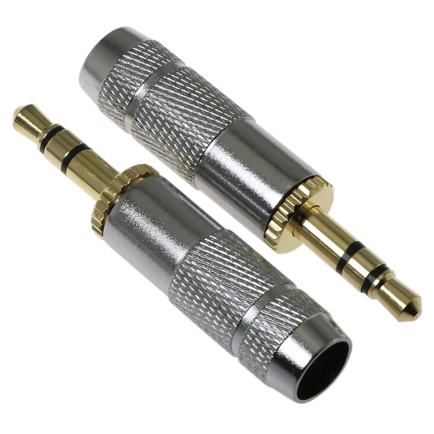 E-outstanding 3.5mm Male Plug 2 PCS 3 Pole 3.5mm Male Headphones Jack Stereo Audio Soldering Adapter Gold-Plated Brass Connector