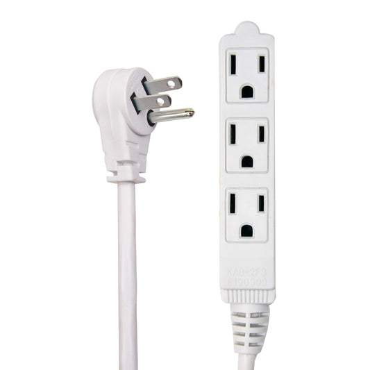 Flat Multiple Outlet Extension Cord 30 Ft for Indoor Use by Electes- UL-Listed 3-Prong Multi Extension Wire- Space-Saving Flat Angled Extension Cord