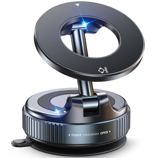 Jononser Magnetic Suction Cup Phone Mount for Magsafe, 360° Adjustable Magnetic Car Phone Holder, Pocket Size Foldable Car Mount, Cell Phone Holders