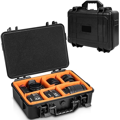 GYXZ Protective Camera Case 11.8 X 7.5 X 4.3 Inch Shockproof Water-resistant with Adjustable Dividers (Can hold cameras, pistols, gear, equipment)