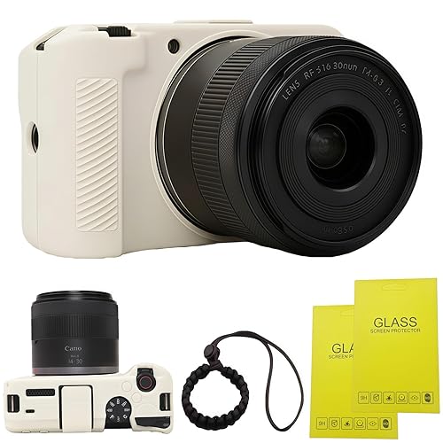 SZHSYJY EOS R50V Case,Soft Silicone Protective Cover for Canon EOS R50 V Digital Camera, Anti-Scratch Slim Fit Design with 2 Screen Protectors and 1