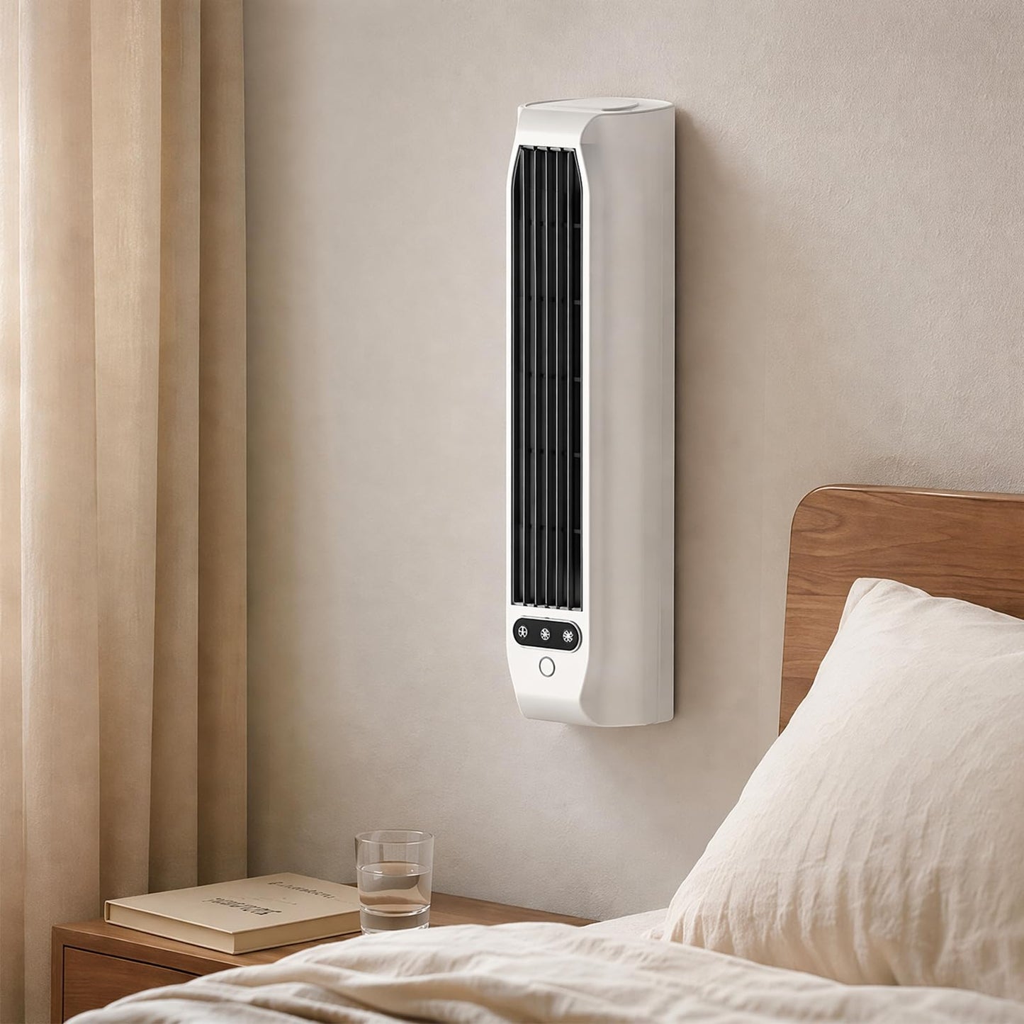 DIKWQAS Quiet Bladeless Tower Fan, 3-Speed Standing Fans That Blow Cold Air