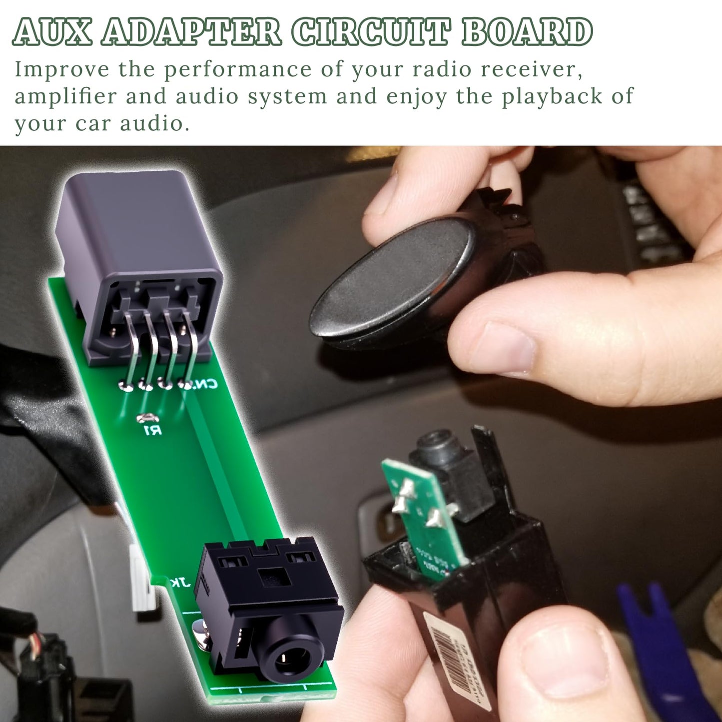 gtpartes Aux Adapter Circuit Board Fit for Toyota Sienna Minivan 2004-2010 Stereo Auxiliary Part Number M3J489018, 86190-AE010 Car Audio Video Input